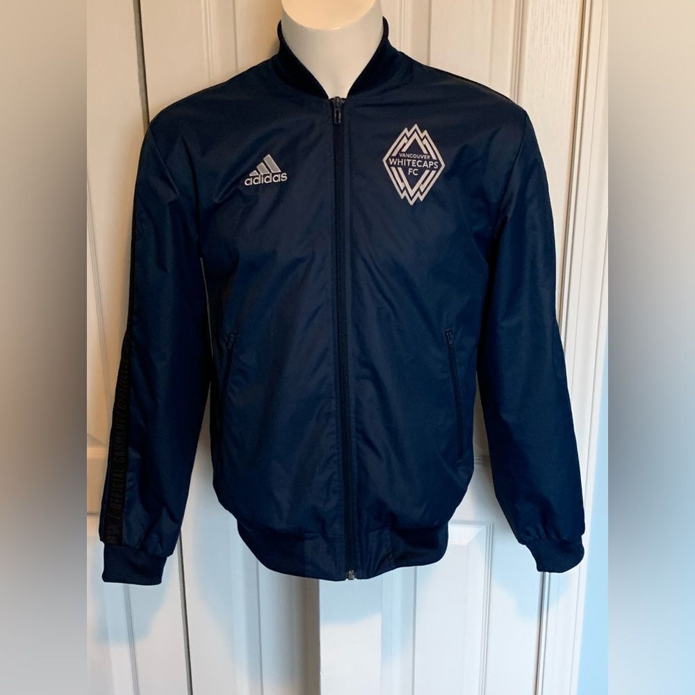 Adidas Whitecaps Men's Navy Blue Bomber Jacket